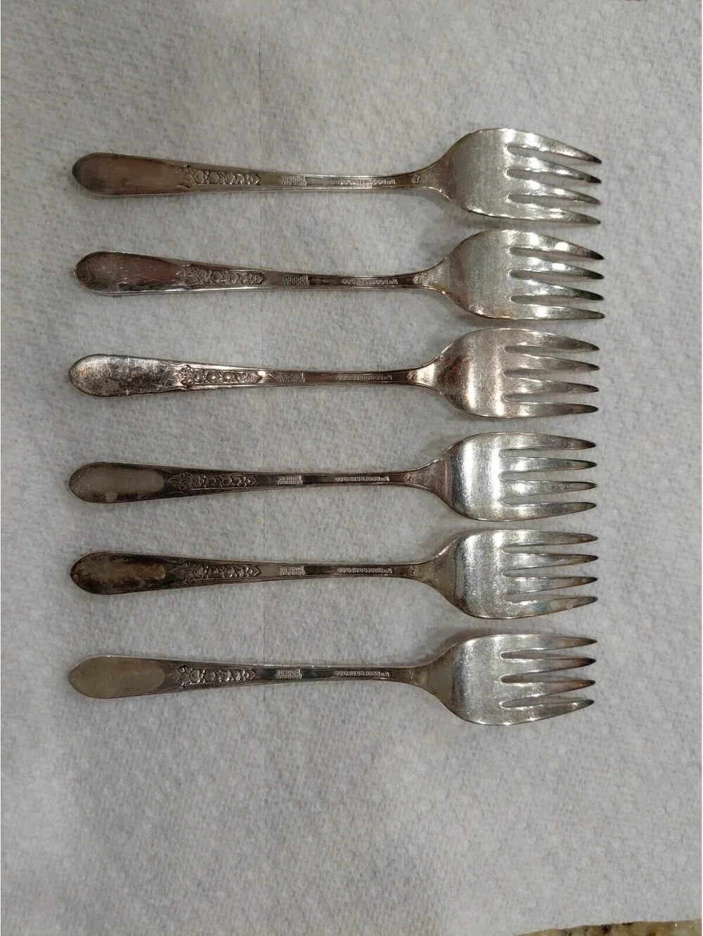6 WM Rogers Silver Plate 1941 Priscilla Lady Ann Salad Forks 6